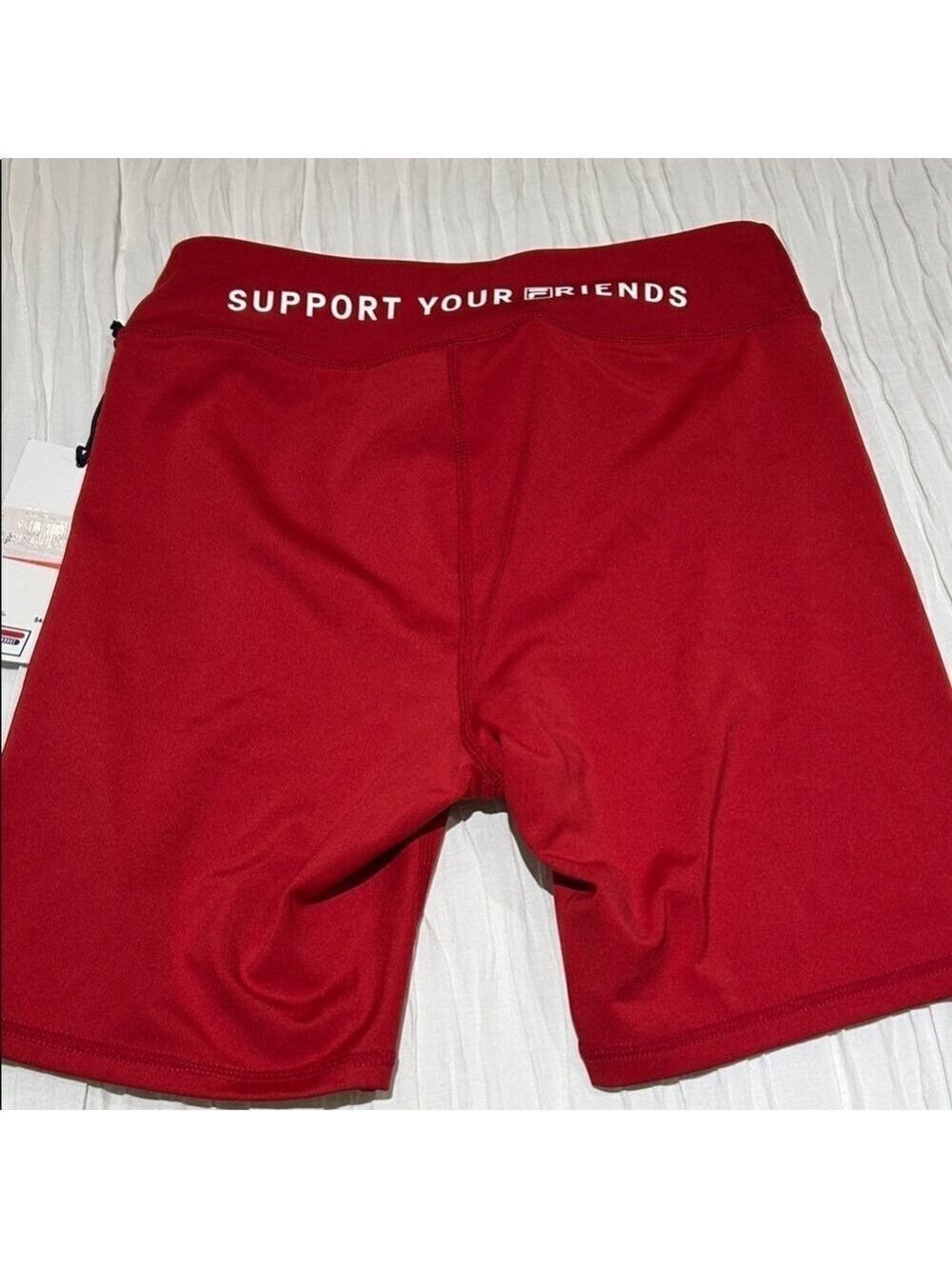 FILA KROST Red Soccer Biker Shorts - Picture 2 of 2